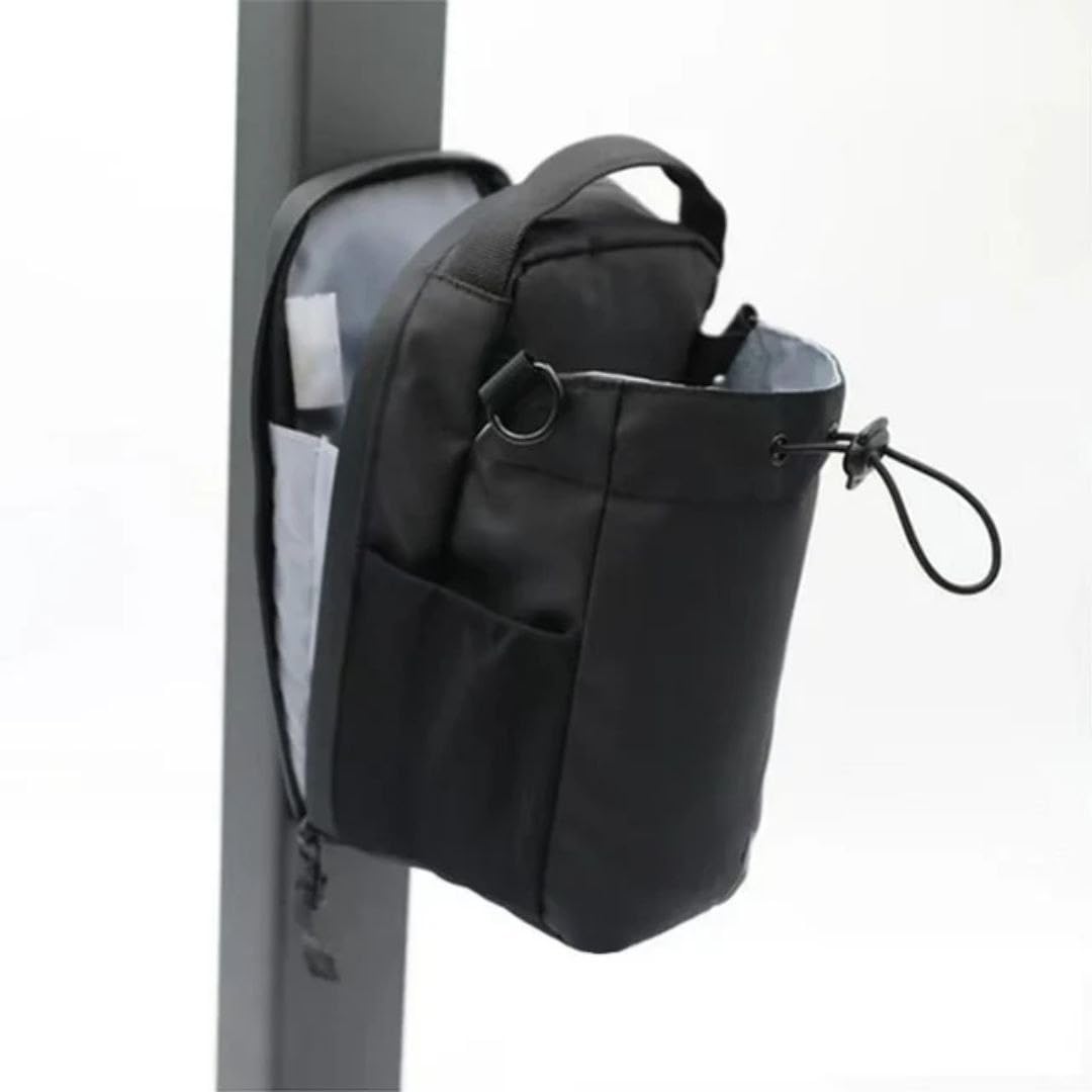 Magnetic Gym Bag with Water Bottle Holder, Compact Sports Sling Pouch for Workout, Fitness Training and Outdoor Activities, Magnetic Bottle Carrier for Men and Women