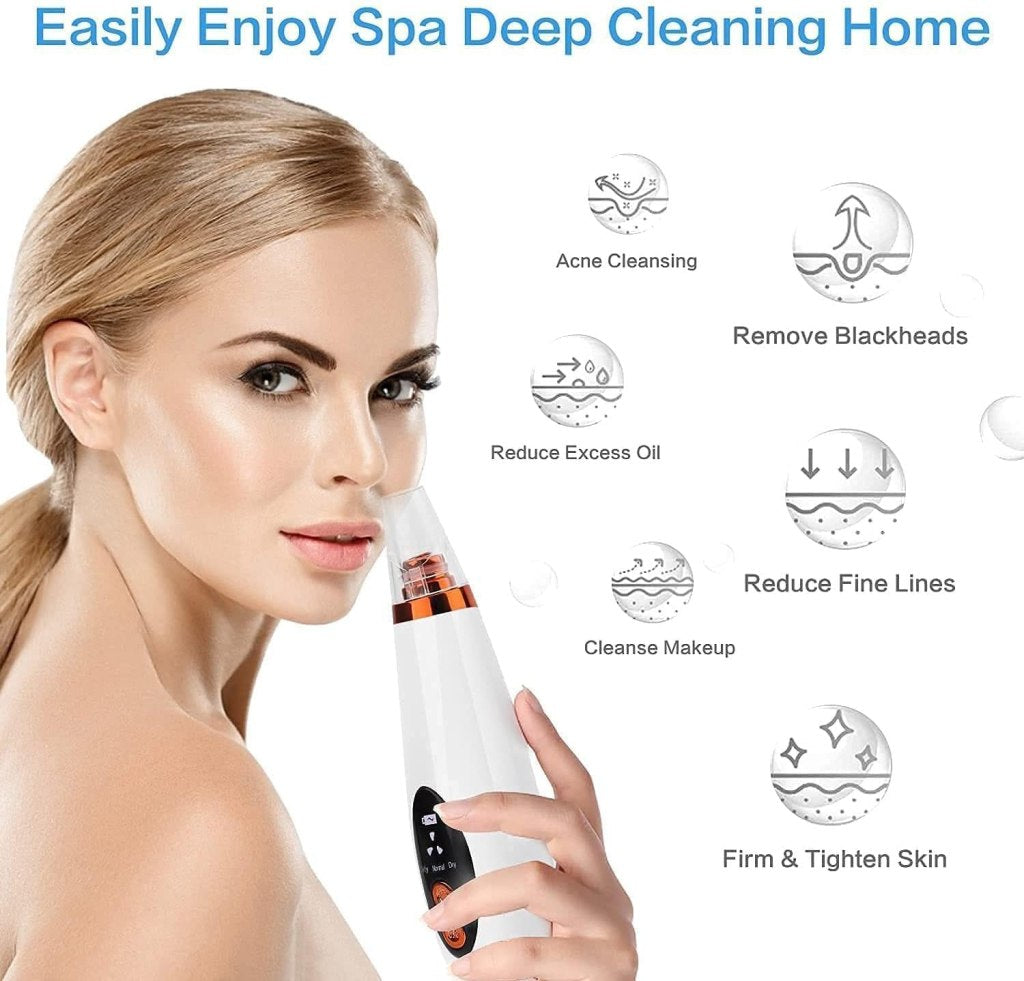 6 in 1 USB Rechargeable Blackhead Remover Pore Vacuum