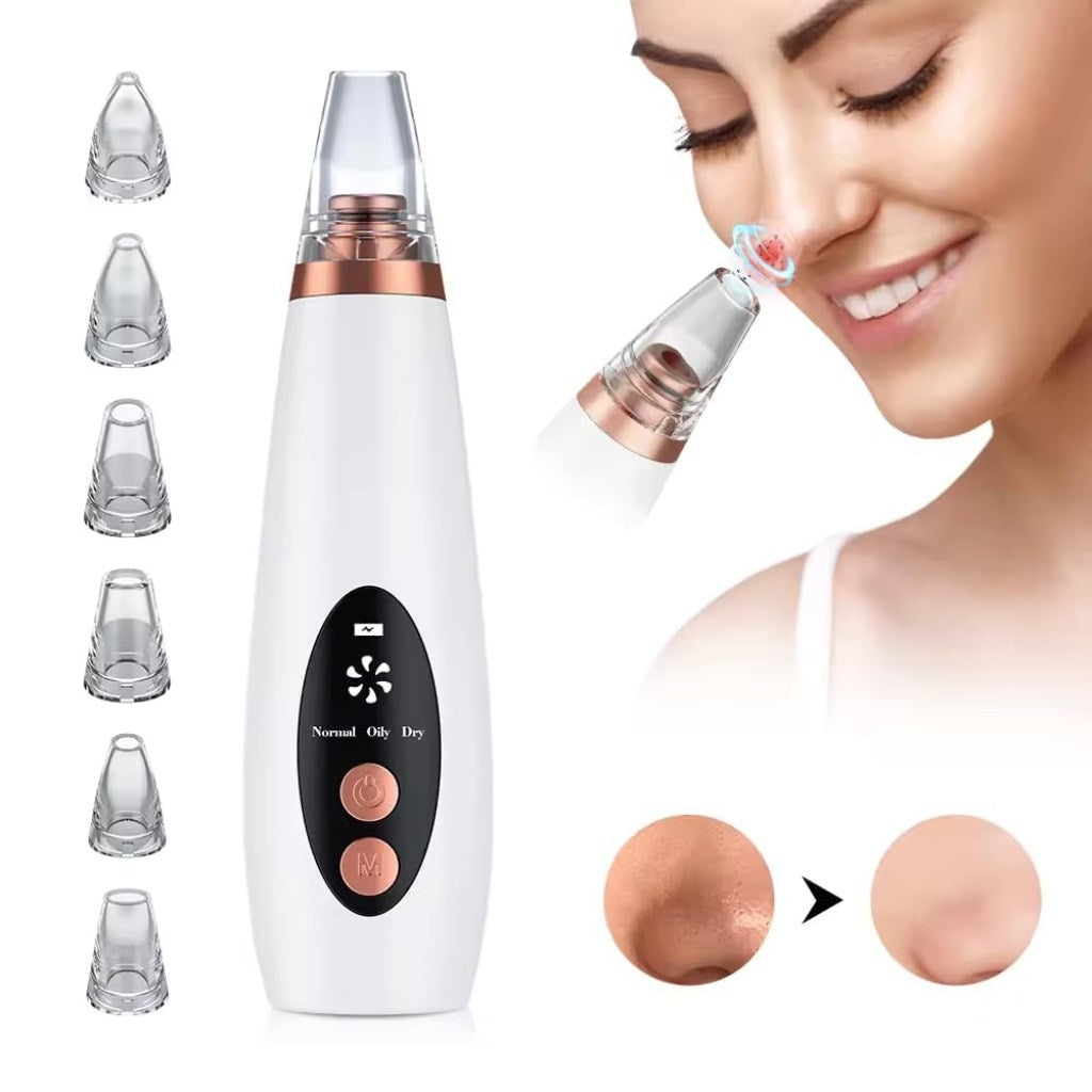 6 in 1 USB Rechargeable Blackhead Remover Pore Vacuum