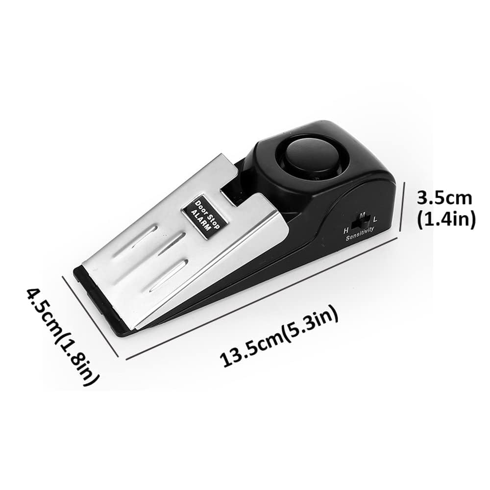 Door Stop Alarm 120dB – Portable Wedge Doorstop Security Alarm