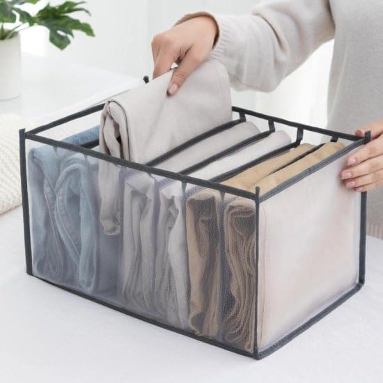 Drawer & Wardrobe Clothes Organizer – 7 Grid Foldable Storage Box