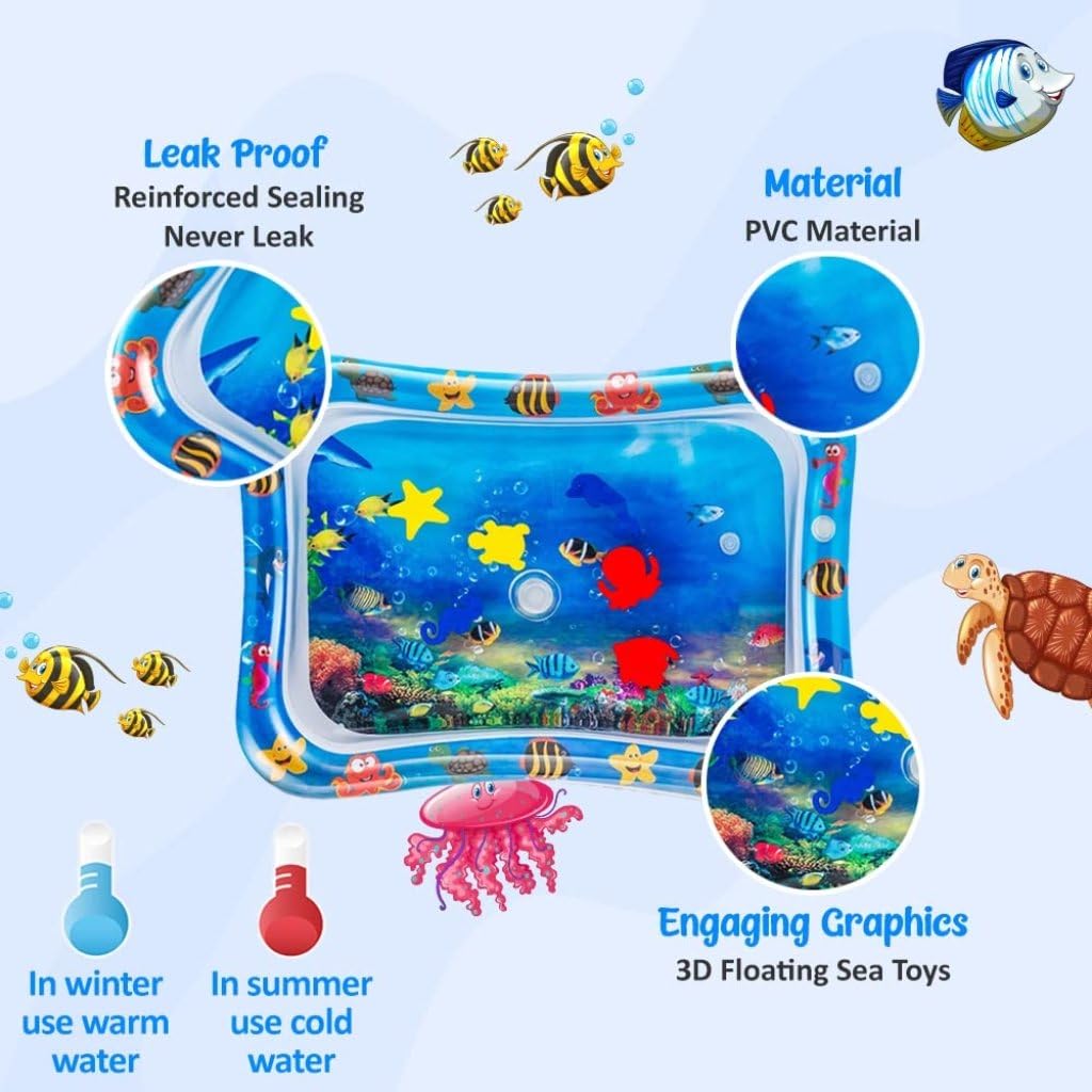 Baby Tummy Time Water Play Mat – Inflatable Sensory Activity Mat