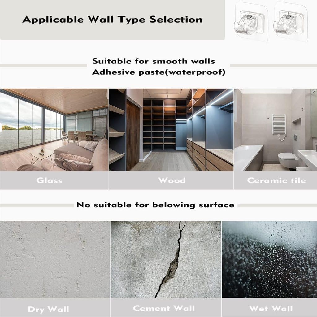 Self-Adhesive Curtain Rod Hooks – No-Drill Adjustable Wall Brackets