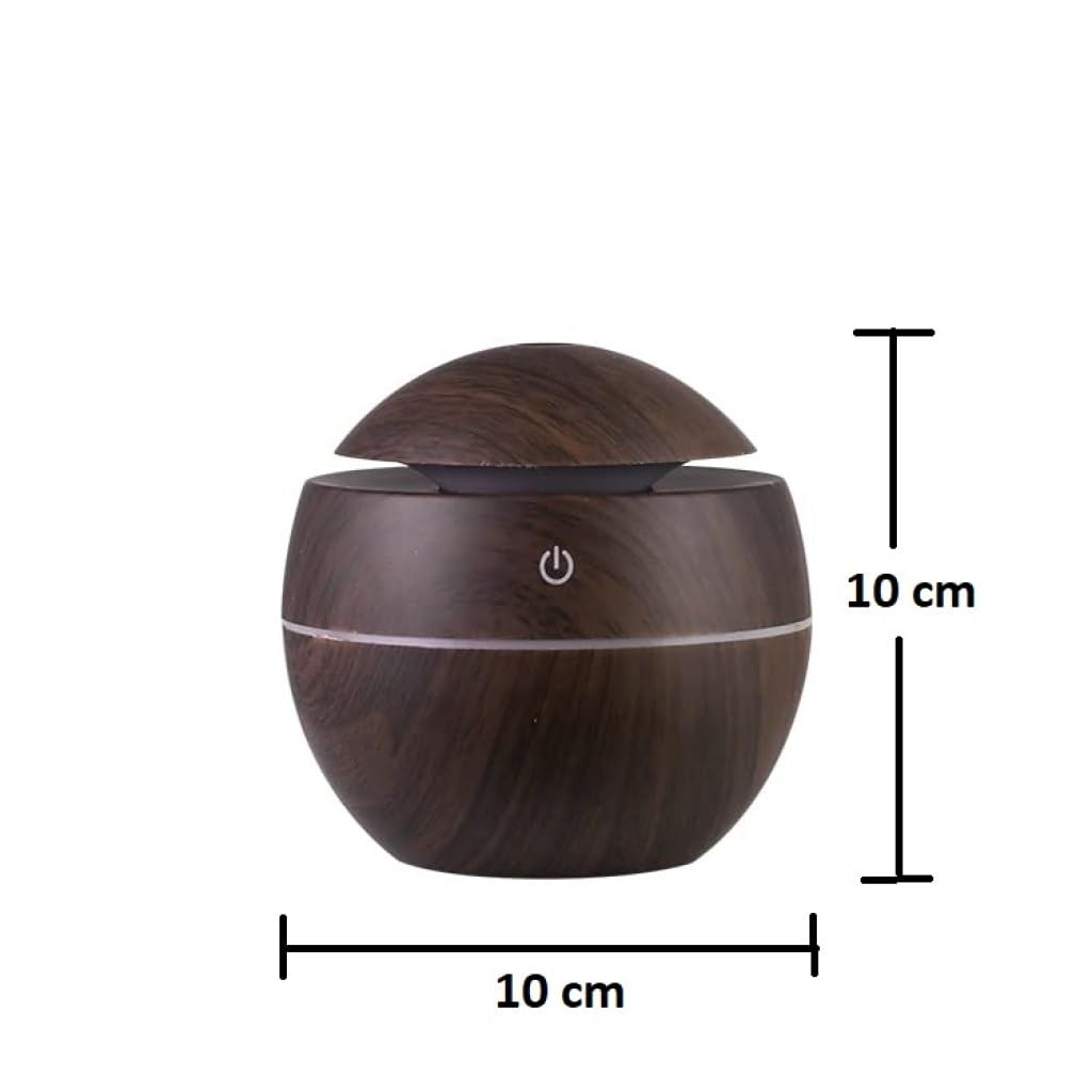 Wooden Cool Mist Humidifier & Essential Oil Aroma Diffuser with Colorful LED Light