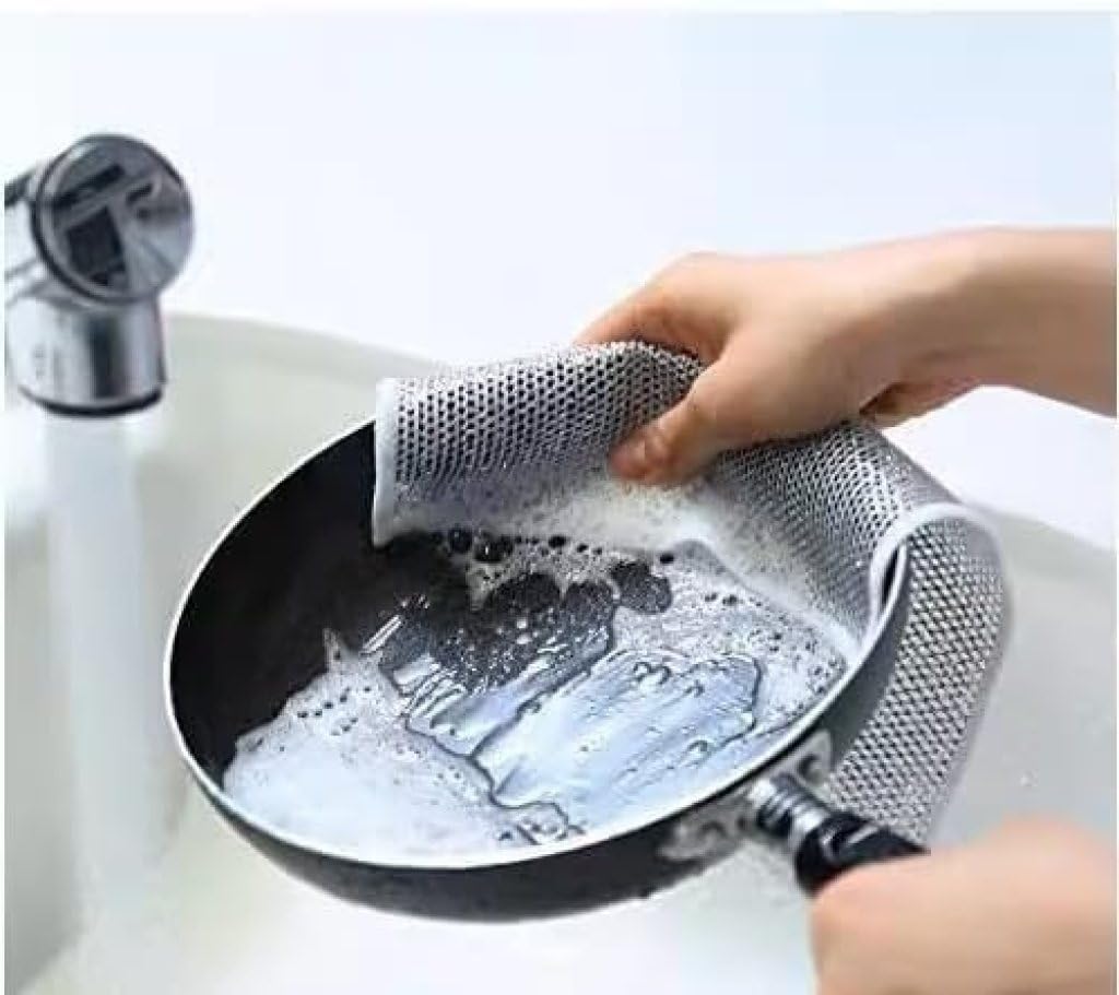 Stainless Steel Dish Scrubber – Heavy Duty Double-Sided Cleaning Pads
