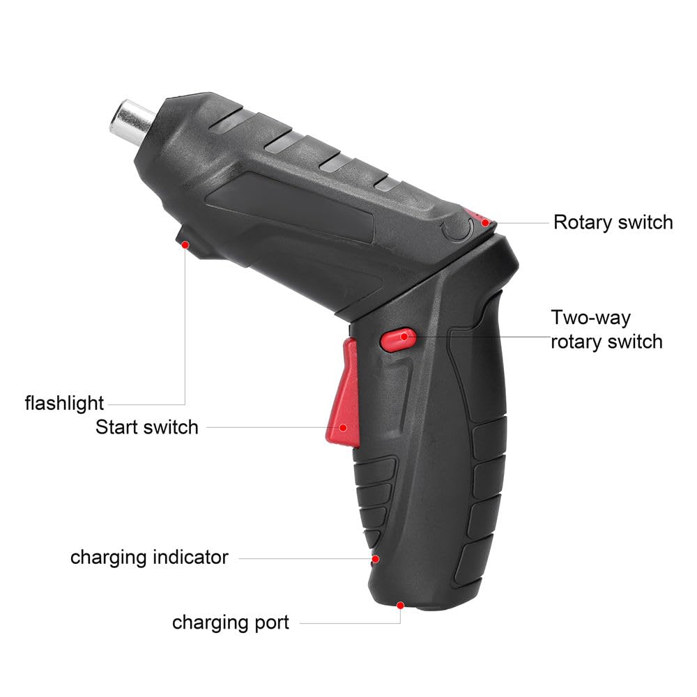 47-in-1 Cordless Electric Screwdriver Drill Kit – Rechargeable Mini Drill with LED Light