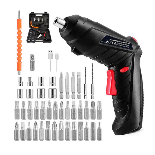 47-in-1 Cordless Electric Screwdriver Drill Kit – Rechargeable Mini Drill with LED Light
