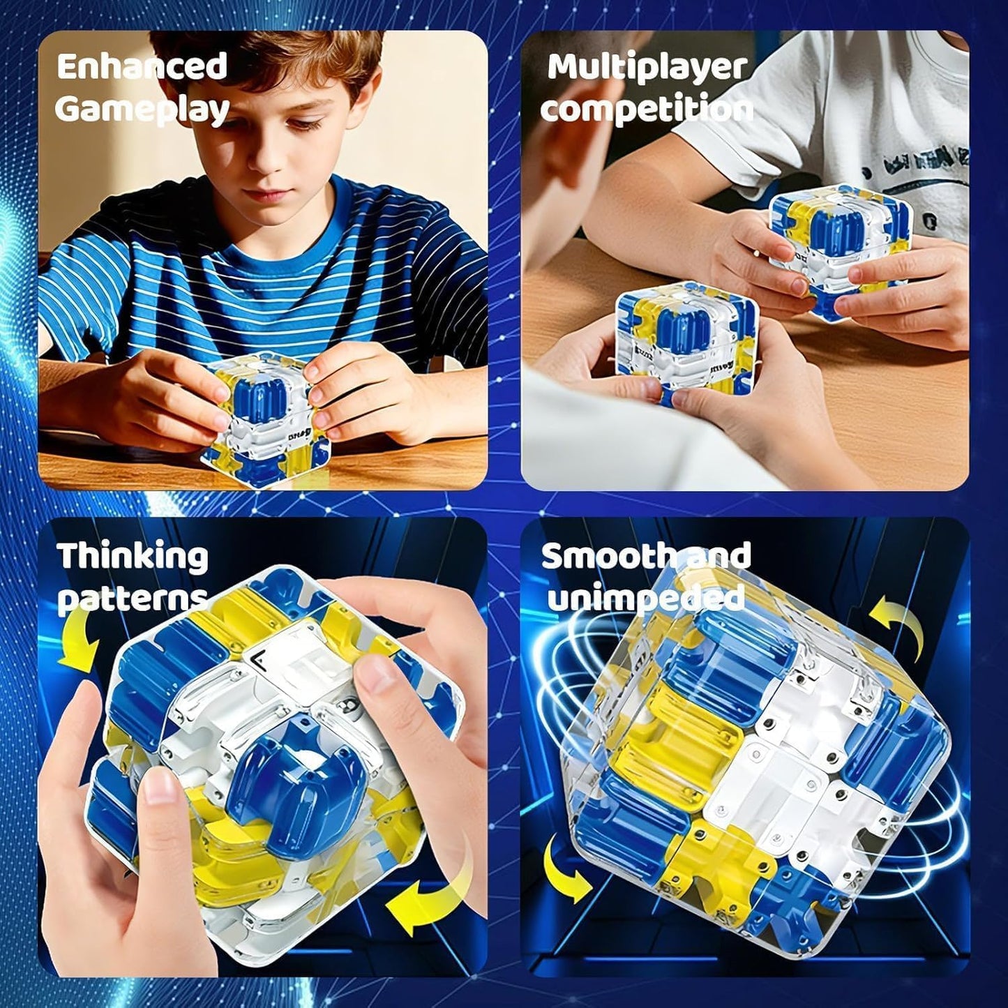 3D Rolling Ball Maze Cube Puzzle – Transparent Logic Brain Teaser