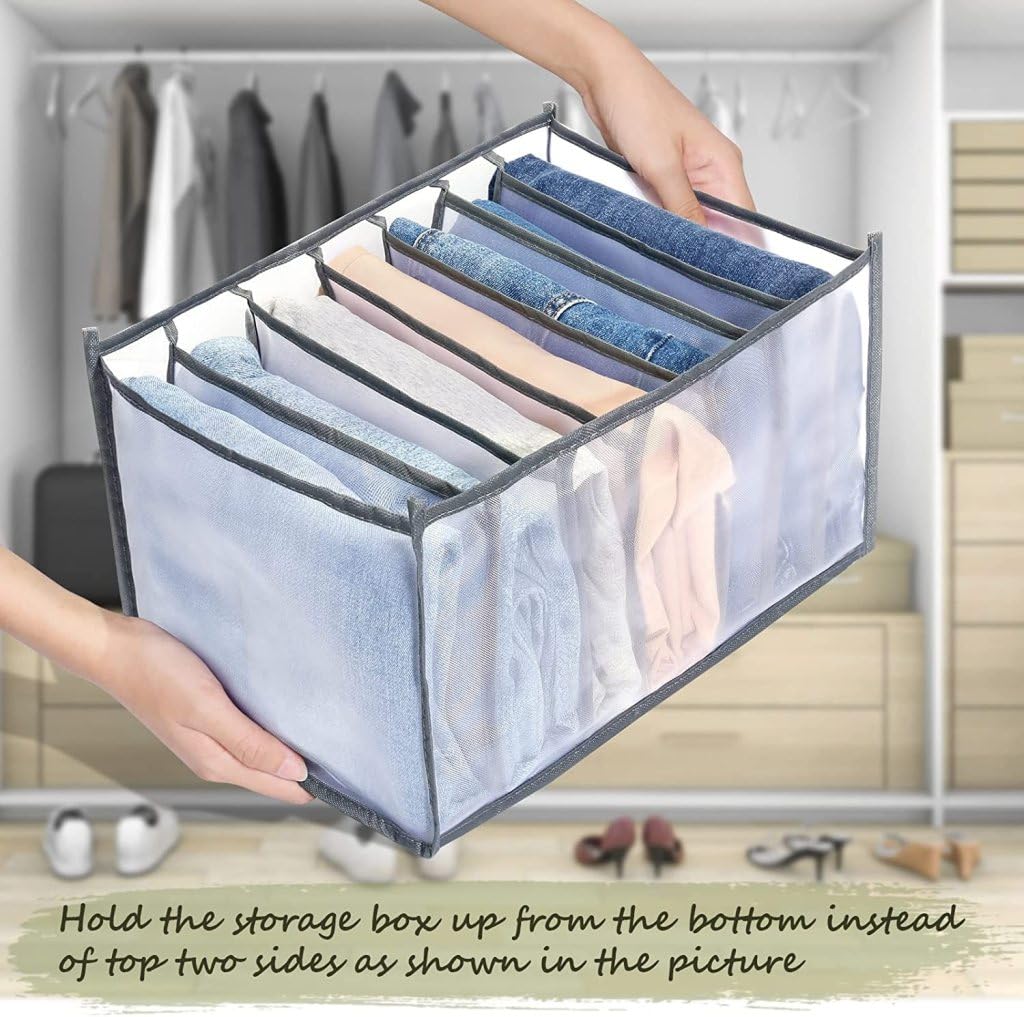 Drawer & Wardrobe Clothes Organizer – 7 Grid Foldable Storage Box