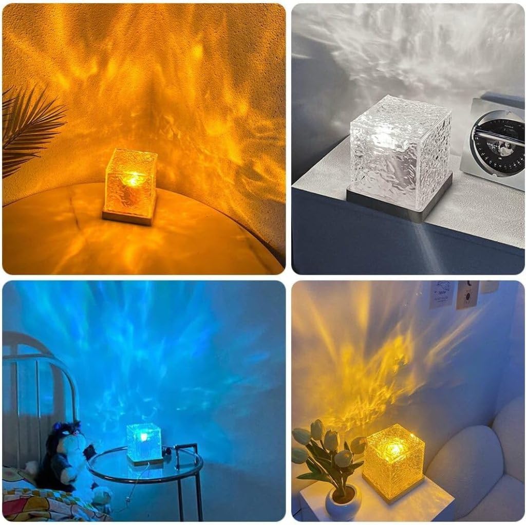 Ocean Wave Projector Lamp with 3D Water Wave Effect & Warm LED Light