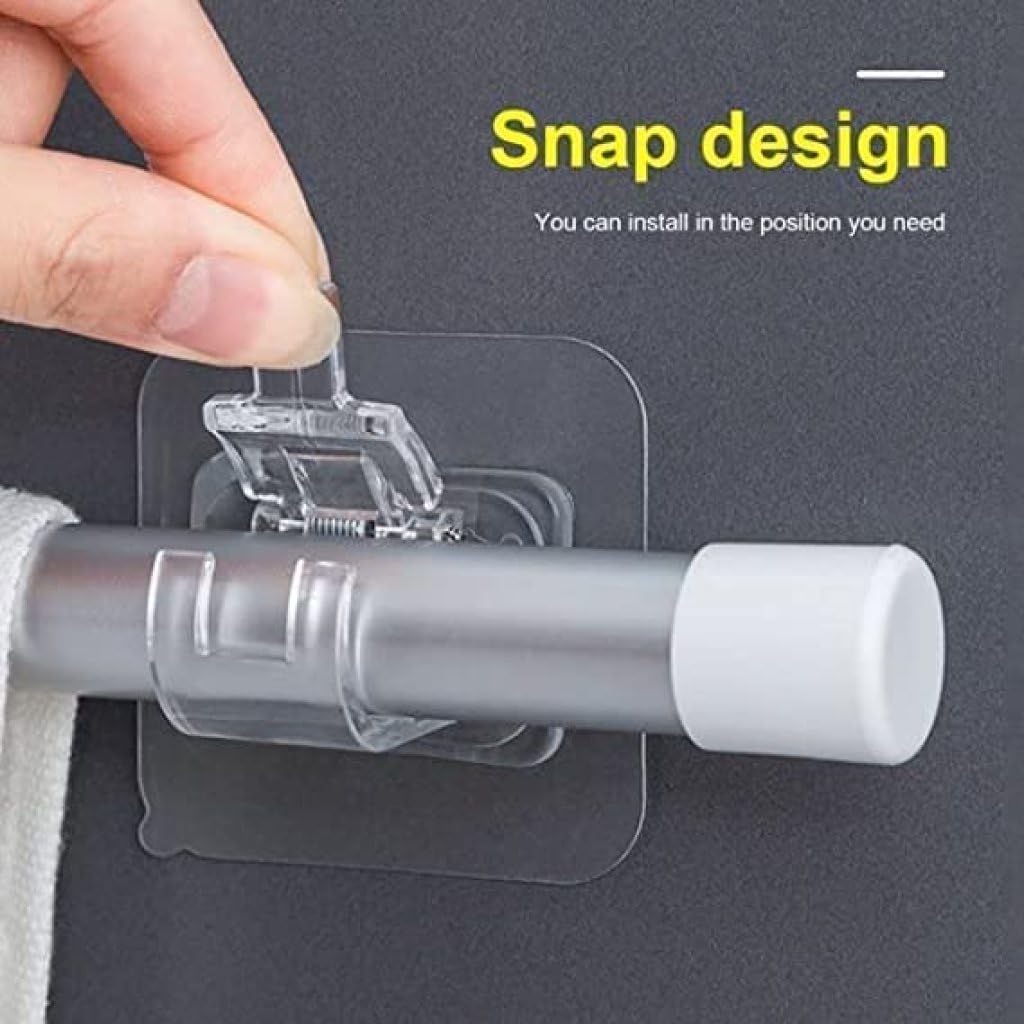Self-Adhesive Curtain Rod Hooks – No-Drill Adjustable Wall Brackets