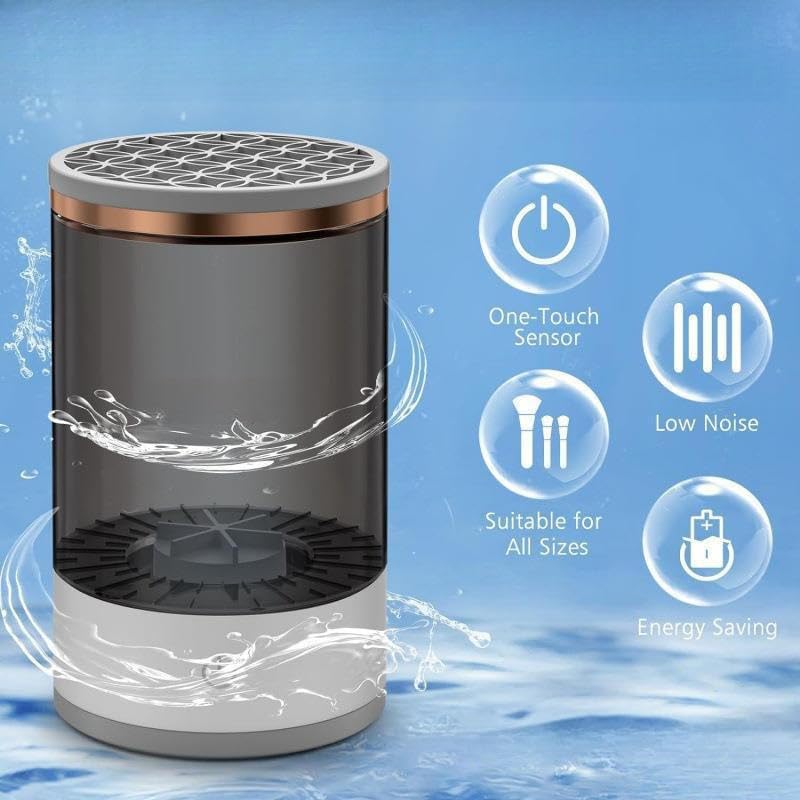 Rechargeable Makeup Brush Cleaner, Automatic Brush Cleaning Spinner Machine for Cosmetic Makeup Brushes, Portable Electric Cleaning Tool with USB Charging