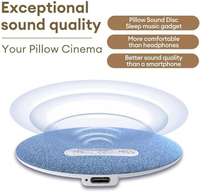 Sleeping Speaker Under Pillow, Portable Wireless Bluetooth Pillow Speaker, Ultra Thin Audio Device for Side Sleepers, Bedtime Music, White Noise, 30/60/90 Minute Timer, USB Rechargeable