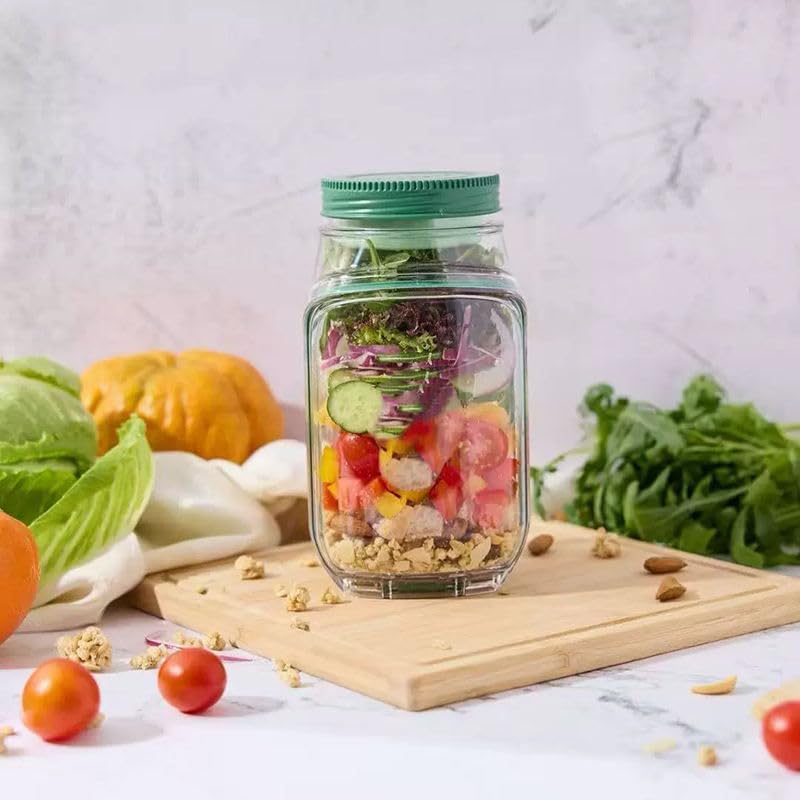 1.2 L Salad Container, Reusable Food Storage Container with Lid, Portable Lunch and Meal Prep Box for Office, Travel and Picnic