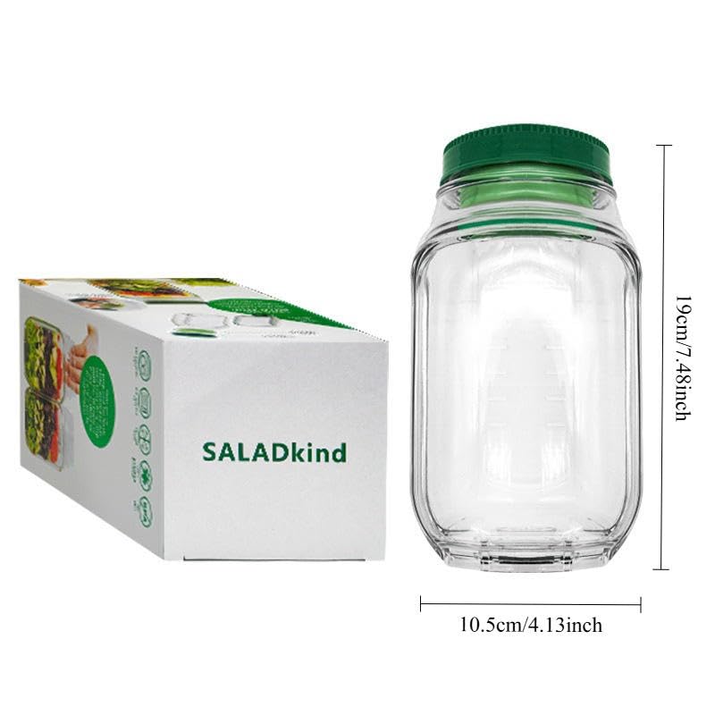 1.2 L Salad Container, Reusable Food Storage Container with Lid, Portable Lunch and Meal Prep Box for Office, Travel and Picnic