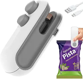 Portable Mini Sealing Machine, 2 in 1 USB Rechargeable Magnetic Heat Sealing & Cutting, Handheld Vacuum Sealer for Food, Snacks, Chips, Fresh Storage, Plastic Bags Sealing Machine (Multicolor).