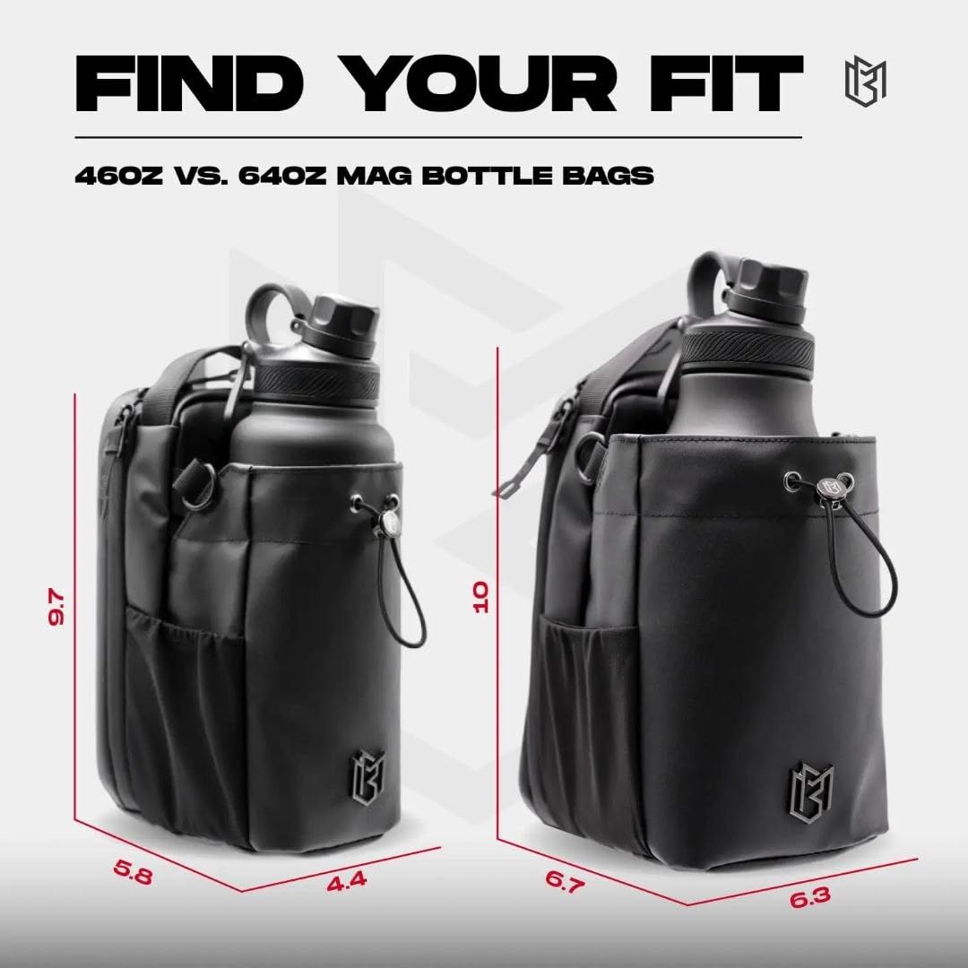 Magnetic Gym Bag with Water Bottle Holder, Compact Sports Sling Pouch for Workout, Fitness Training and Outdoor Activities, Magnetic Bottle Carrier for Men and Women