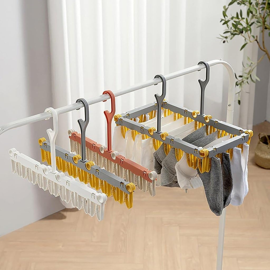 Rotating Clothes Hanger with Clips – Space-Saving Peg Hanger for Socks, Underwear & Towels