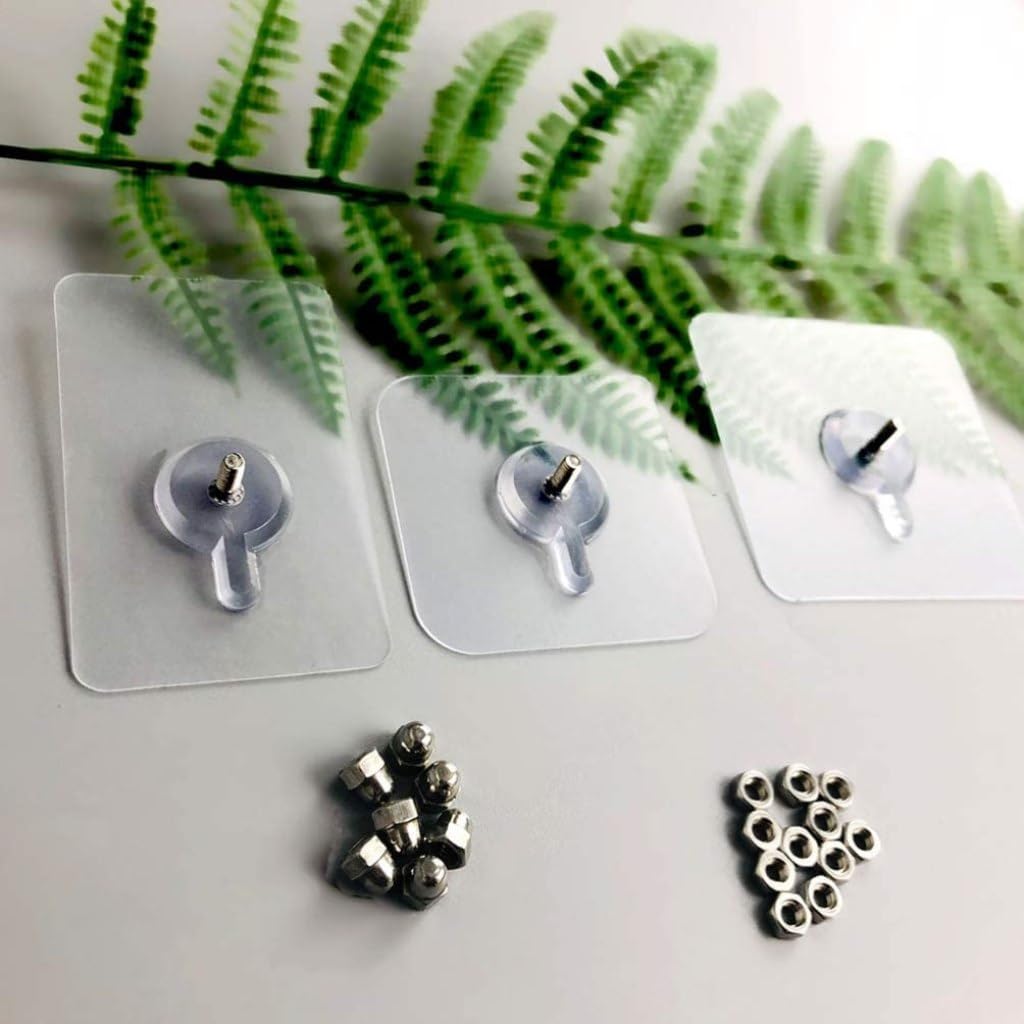 20-Piece Adhesive Wall Hooks – No-Drill Stainless Steel Hangers