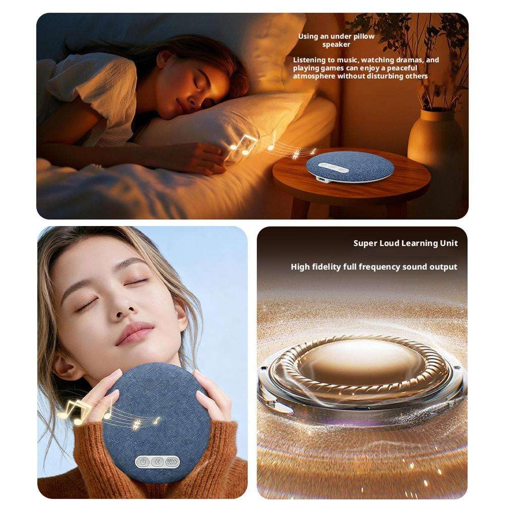 Sleeping Speaker Under Pillow, Portable Wireless Bluetooth Pillow Speaker, Ultra Thin Audio Device for Side Sleepers, Bedtime Music, White Noise, 30/60/90 Minute Timer, USB Rechargeable