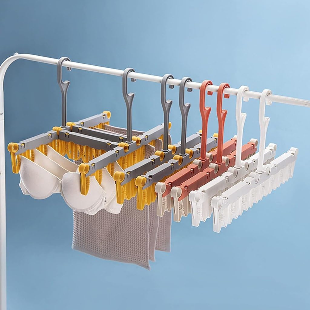 Rotating Clothes Hanger with Clips – Space-Saving Peg Hanger for Socks, Underwear & Towels