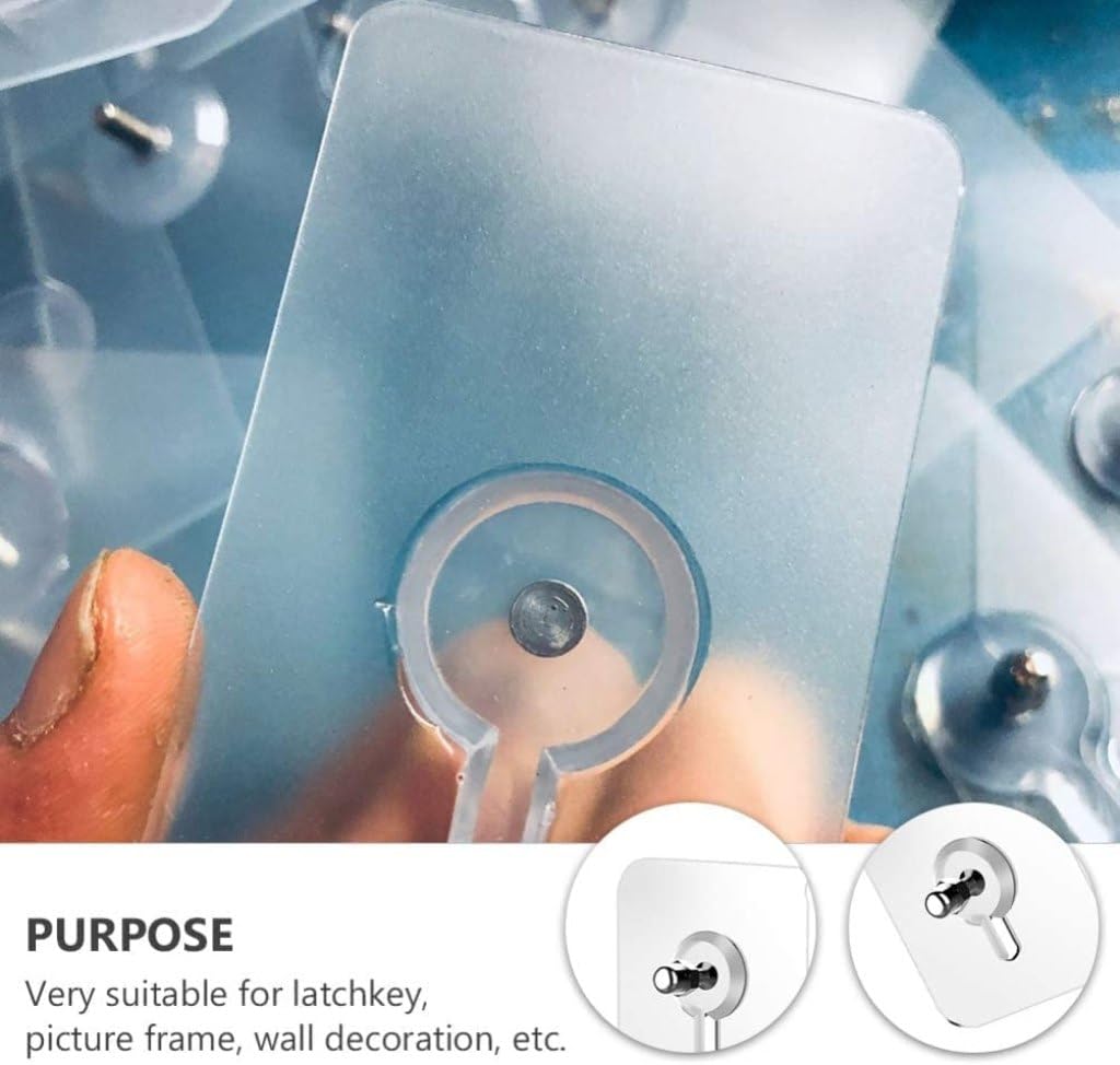 20-Piece Adhesive Wall Hooks – No-Drill Stainless Steel Hangers