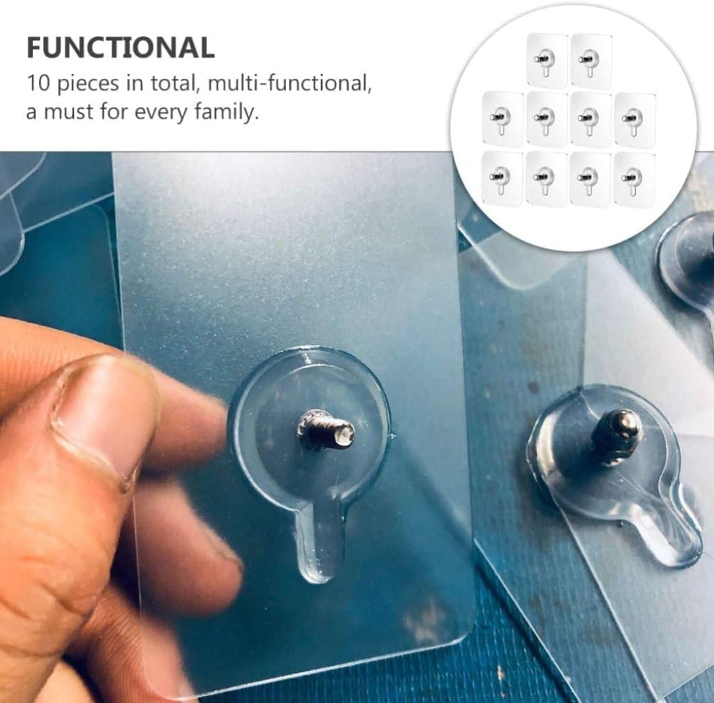 20-Piece Adhesive Wall Hooks – No-Drill Stainless Steel Hangers