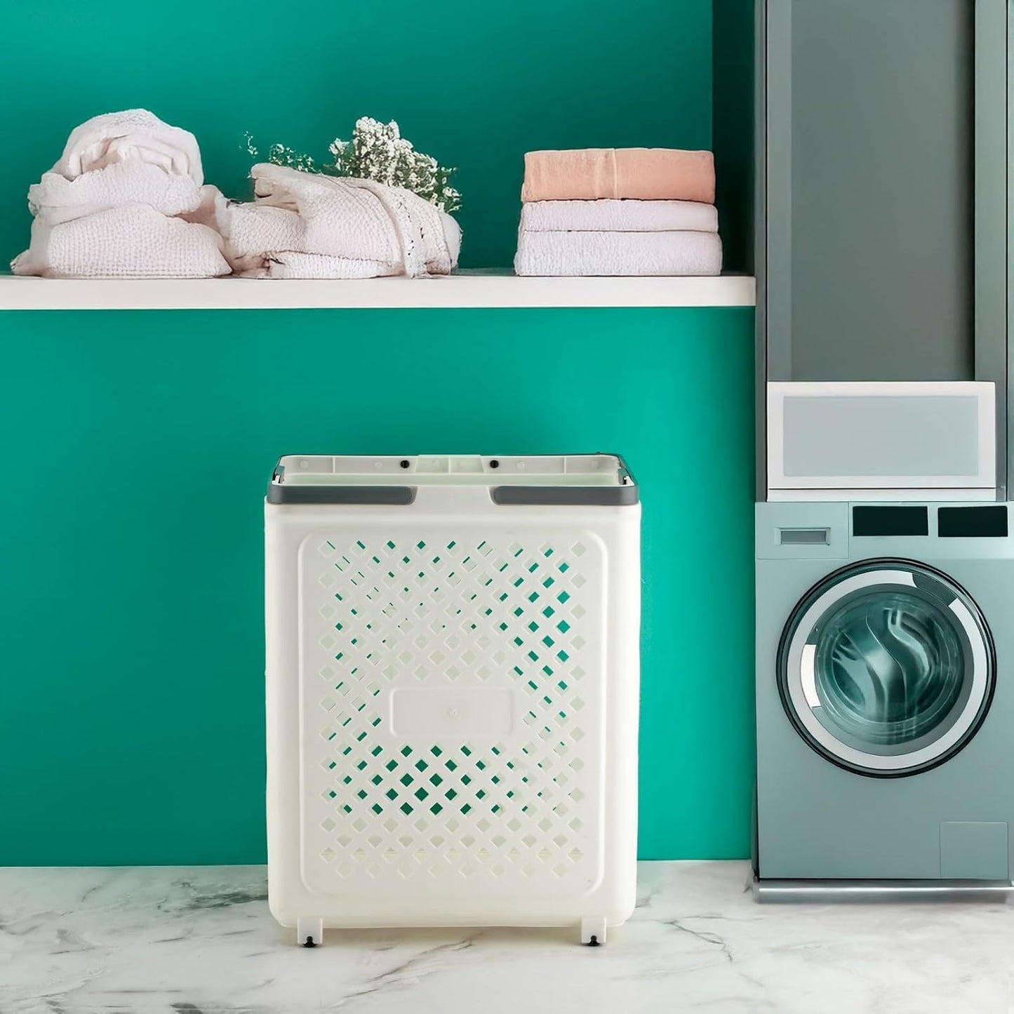 Foldable Laundry Basket with Wheels & Handle – Portable Clothes Storage Hamper