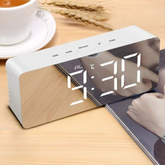 Digital Smart Table Mirror Alarm Clock – Backlight, Date & Temperature