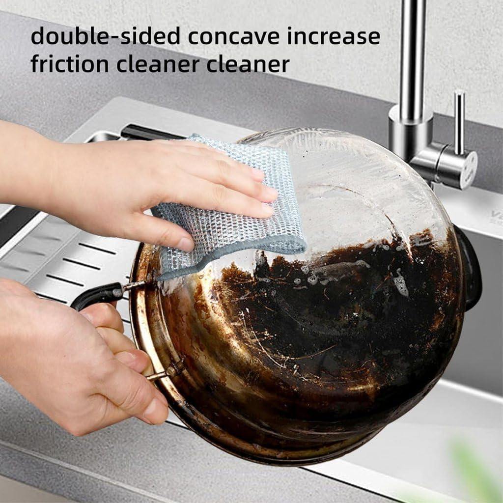Stainless Steel Dish Scrubber – Heavy Duty Double-Sided Cleaning Pads