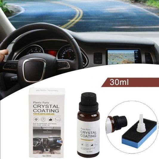 Crystal Coating For Car Bike Cleaning Kit Car Interior Plastic Part Electroplating Finishing Retreading Agent Car Maintenance Dashboard Refurbishment 30ml Crystal Coating Cleaner Polish Shining.