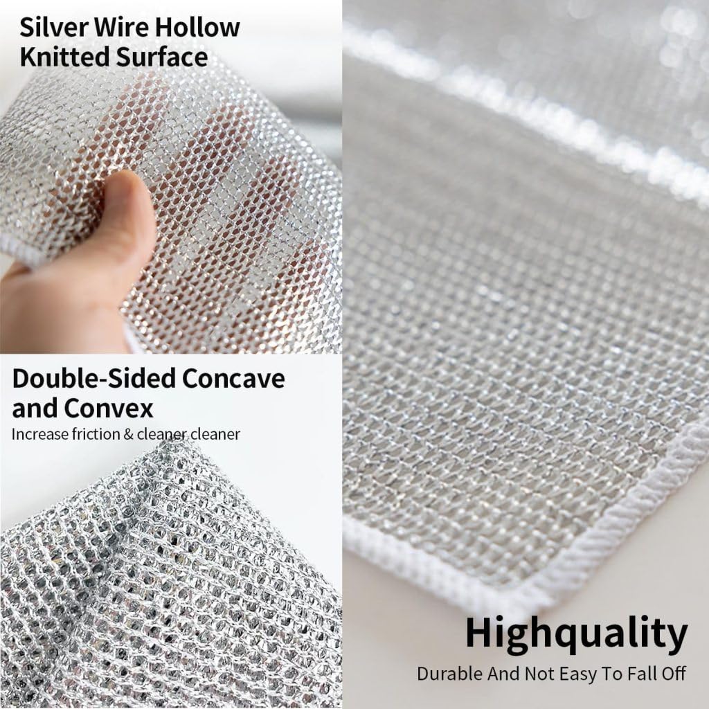 Stainless Steel Dish Scrubber – Heavy Duty Double-Sided Cleaning Pads