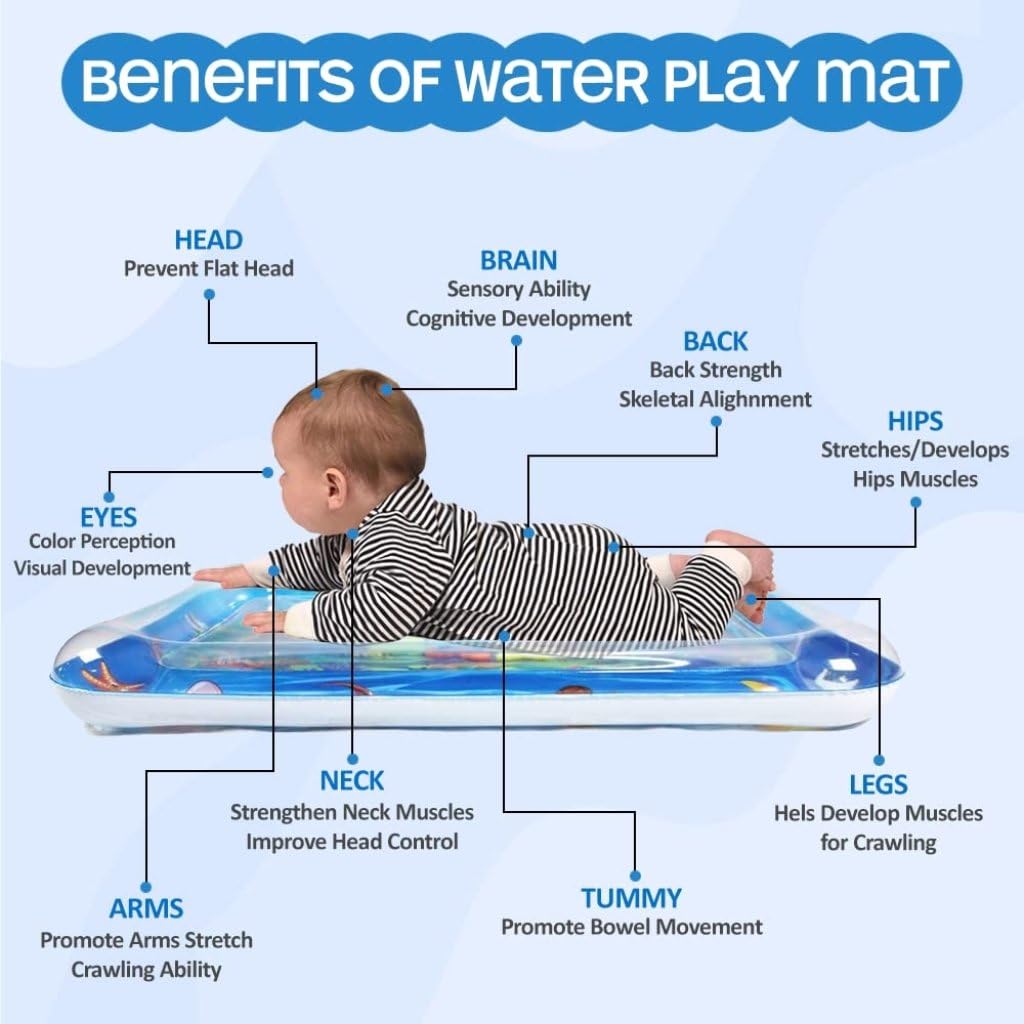 Baby Tummy Time Water Play Mat – Inflatable Sensory Activity Mat