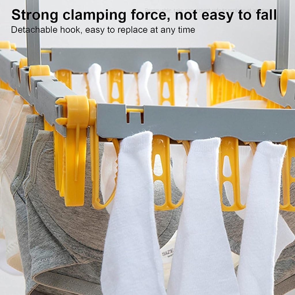 Rotating Clothes Hanger with Clips – Space-Saving Peg Hanger for Socks, Underwear & Towels