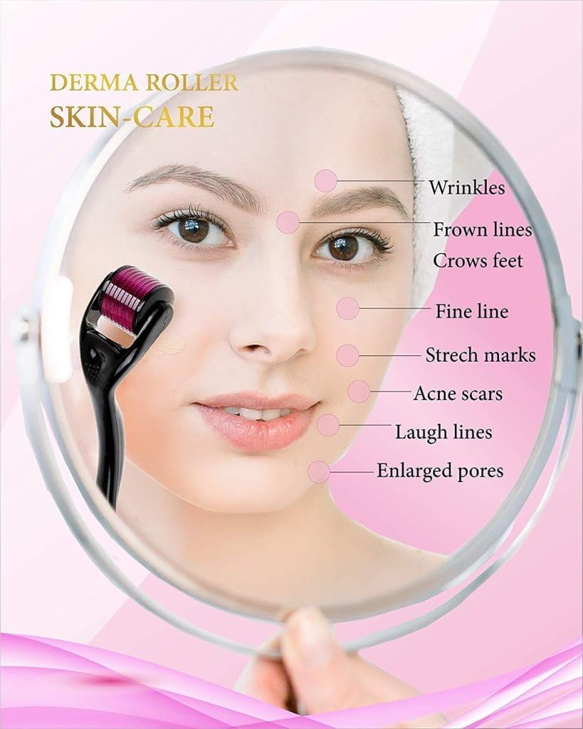 0.5mm Derma Roller with 540 Titanium Needles for Facial Skincare