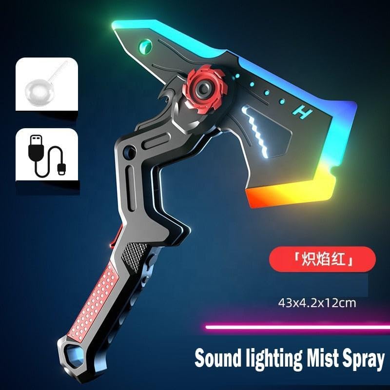 2-in-1 LED Fog Axe & Sword Toy – RGB Light & Sound Effects