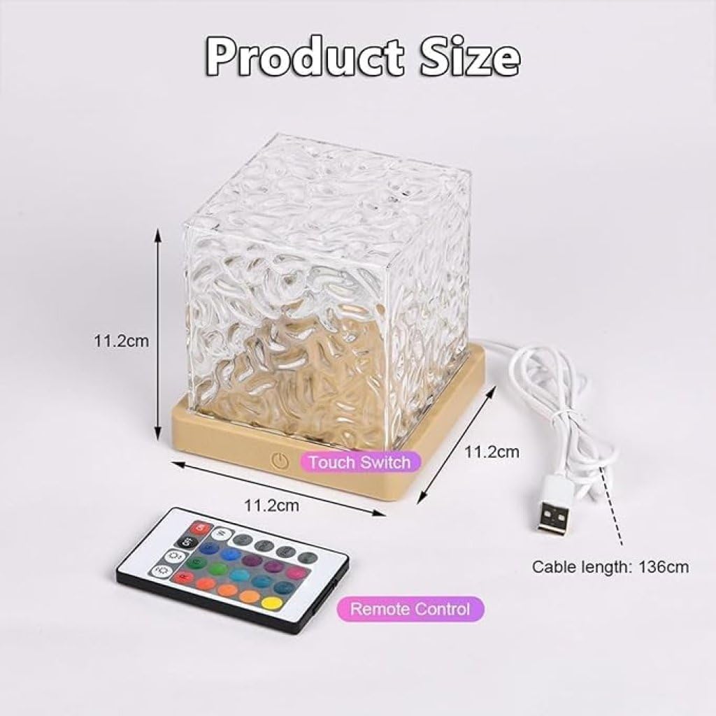 Ocean Wave Projector Lamp with 3D Water Wave Effect & Warm LED Light