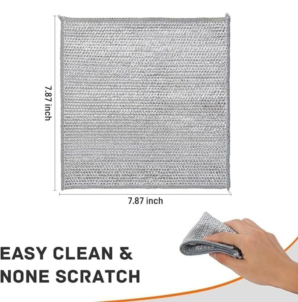 Stainless Steel Dish Scrubber – Heavy Duty Double-Sided Cleaning Pads