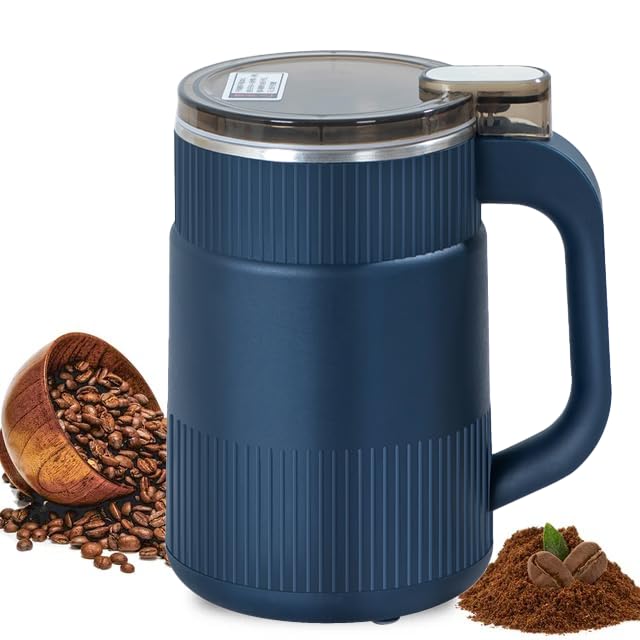 Electric Spice Grinder with Handle – Stainless Steel Blade Coffee & Masala Grinder