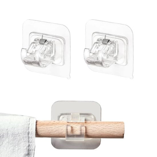 Self-Adhesive Curtain Rod Hooks – No-Drill Adjustable Wall Brackets