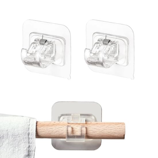 Self-Adhesive Curtain Rod Hooks – No-Drill Adjustable Wall Brackets