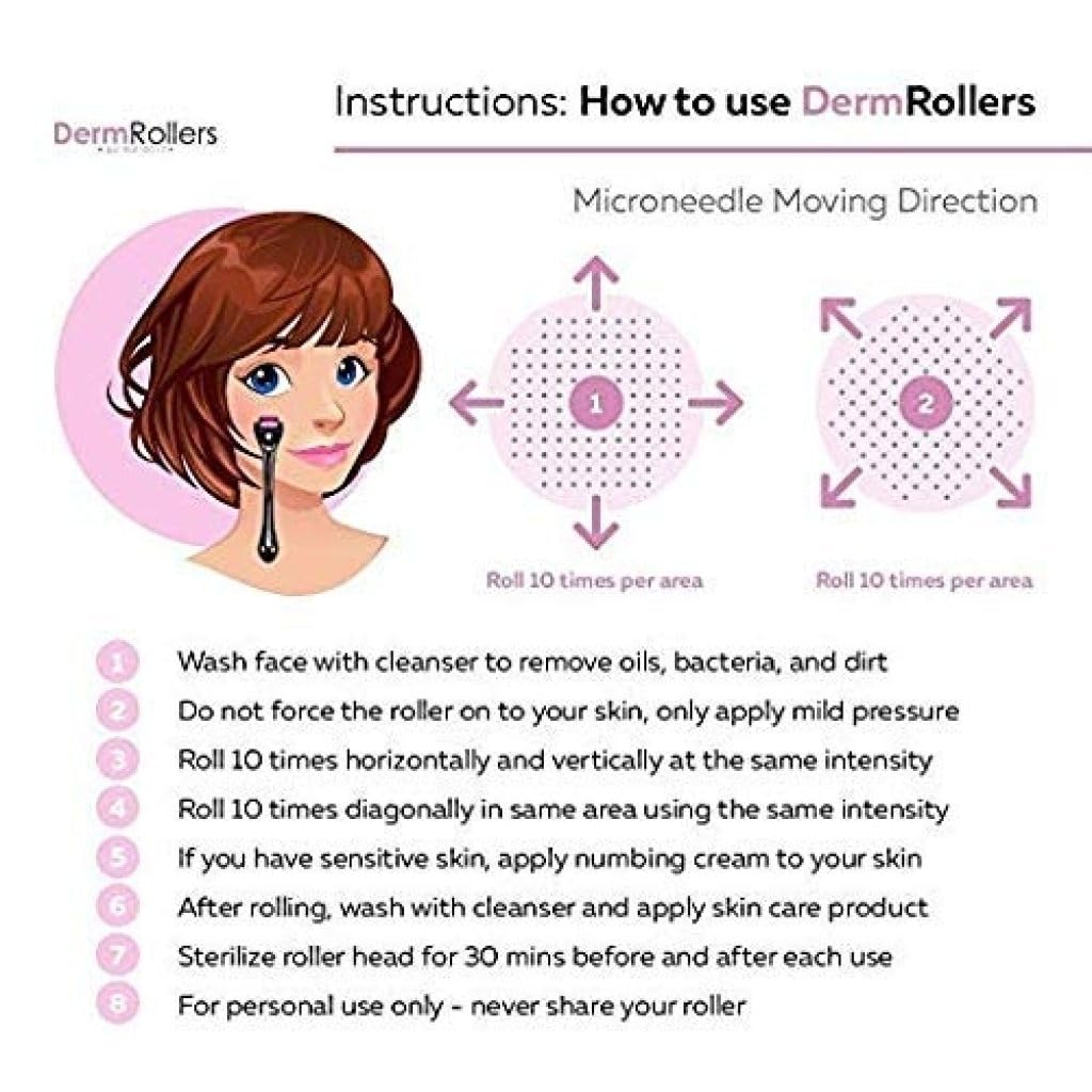 0.5mm Derma Roller with 540 Titanium Needles for Facial Skincare