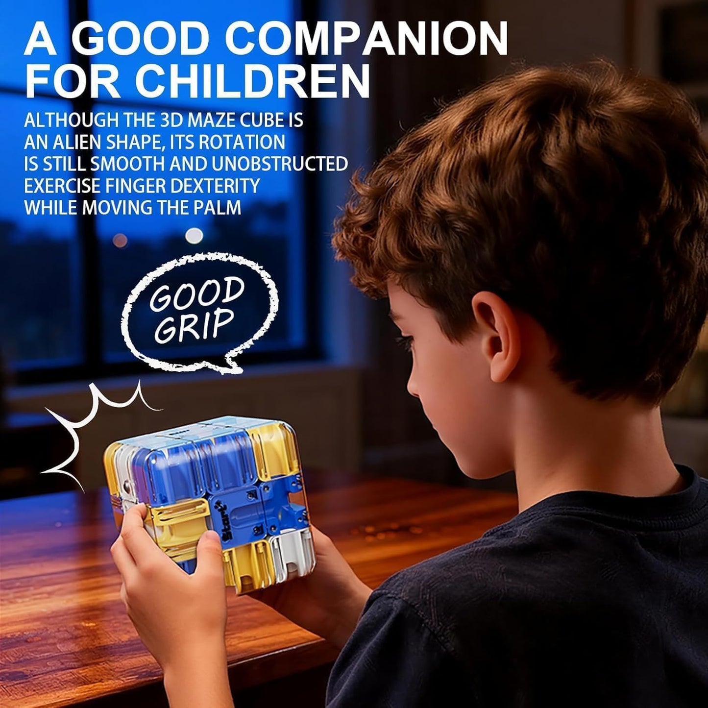 3D Rolling Ball Maze Cube Puzzle – Transparent Logic Brain Teaser