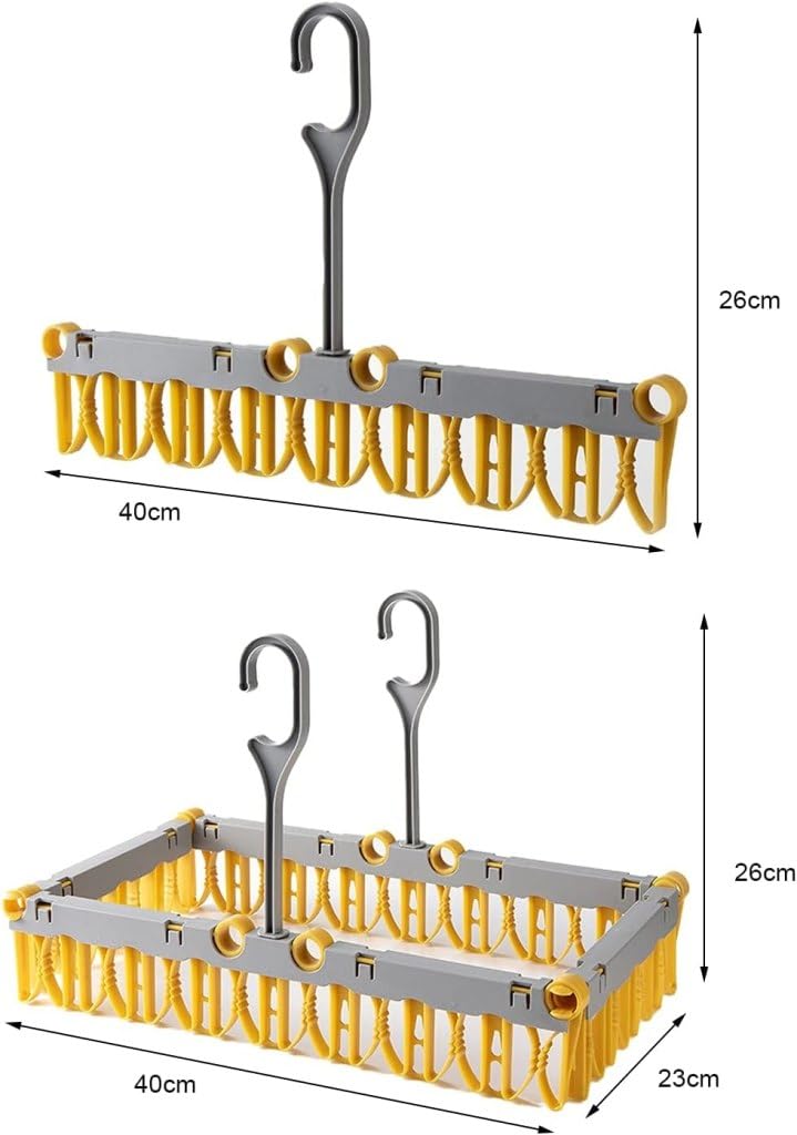Rotating Clothes Hanger with Clips – Space-Saving Peg Hanger for Socks, Underwear & Towels