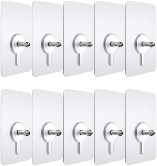 20-Piece Adhesive Wall Hooks – No-Drill Stainless Steel Hangers